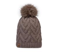 Buff Knitted Beanie Caryn Cable Knit with Fleece Band Cobblestone One Size