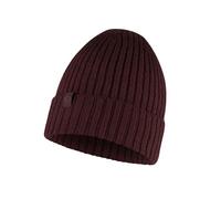 Buff Knitted Hat Norval Maroon Unisex Adult