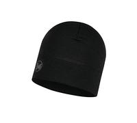 Buff Unisex Adults Midweight Merino Wool Warm Winter Beanie Hat - Solid Black