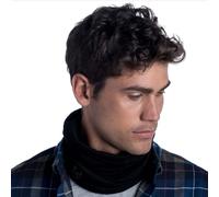 Buff Merino Midweight Neck Chube/Gaiter, Solid Black