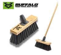 Buffalo 10.5" Outdoor Stiff Pvc Toughest Heavy Duty Scavenger Broom With Unbreakable Bracket (Includes Handle)