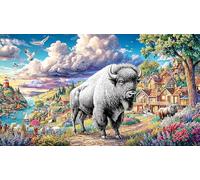 buffalo 1000 Pc Recycled Paper Puzzle - Impossible Hard Challenging Game for Adults Home Activity 38x26/1000pcs