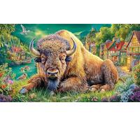 buffalo 1000 Piece Jigsaw Puzzle for Adults Kids - Impossible Hard Challenging Game Great Gift Idea 38x26/1000pcs