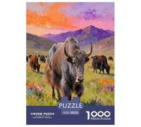 Buffalo, 1000-piece Puzzle, Boosts Concentration And Problem-solving Skills, Ideal for Framed Artwork Or Holiday Presents, Suitable for Ages 10+, Painted Style Animal, 38x26cm/1000pcs