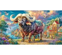 buffalo 1000 Pieces Recycled Paper Jigsaw Puzzle Impossible Hard Difficult Educational Games Great Gift Idea for Adults and Kids Age 12 Years Up 38x26/1000pcs