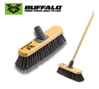 Buffalo 12" Indoor And Light Outdoor Durable Soft Pvc Sweeper Broom With Unbreakable Bracket (Includes Handle)
