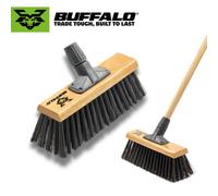 Buffalo 13" Outdoor Stiff Pvc Toughest Heavy Duty Scavenger Broom With Unbreakable Bracket (Includes Handle)