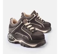 Buffalo 1339-14 Leather WoMens Brown/Beige Trainers - Size UK 3