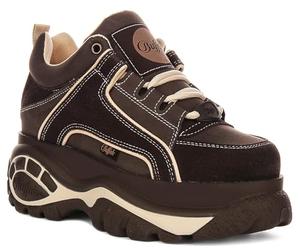Buffalo 1339-14 Leather Women's Brown/Beige Trainers - UK 7