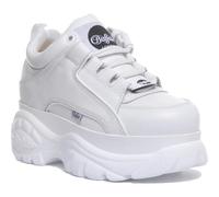 Buffalo 1339-14 Womens White Classic Chunky Platform Shoes Trainers