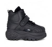 Buffalo 1348-14 2.0 Womens Black Leather Chunky Platform High Ankle Trainers