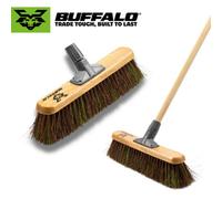 Buffalo 18" Large Outdoor Stiff Bassine Mix Toughest Platform Broom With Unbreakable Bracket (Includes Handle)