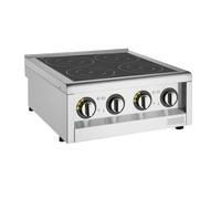 Buffalo 600 Series 4 Zone Stainless Steel Countertop Induction Hob | Heats multiple pans rapidly and evenly, offering reliable temperature control built for busy commercial kitchens.