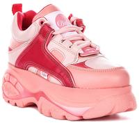 Buffalo 8439-14 Rev Platform Toe Cap Lace Up Womens Trainer In Rose UK 3 - 8
