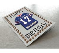 BUFFALO AMERICAN FOOTBALL BIRTHDAY CARD - N F L BILLS PERSONALISED FRIDGE MAGNET - THE BEST A FAN CAN GET