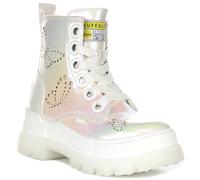 Buffalo Ashpha Rld Butt Women's Mermaid Iridescent Shimmer Bt Platforms (White, UK 6)