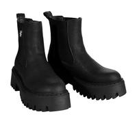 (Black, 6 (Adults')) Buffalo Aspen Chelsea Leather Women's Black Boots