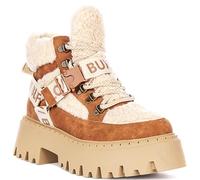 (7) Buffalo Aspen Com Mid Warm Vegan Womens Fashion Boots in Beige Cognac