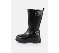 Buffalo - Aspha Biker Boot Hi Vegan Nappa Black - Girl Shoes - black - EU 37 - Synthetic/Textile/Rubber,Fake Leather EU 37