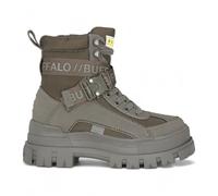 Buffalo Aspha Com1 Lace Up Womens Khaki Chunky Platform High Ankle Combat Boots