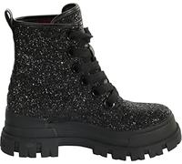 Buffalo Aspha Laceup Hi - Vegan Glitter - Black Faux Leather 39 EU