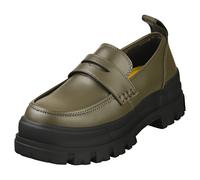 Buffalo Aspha Loafer Vegan Womens Loafer Shoes in Khaki Black - Size 6.5 UK