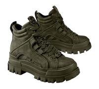 Buffalo Aspha Nc Mid Women's Vgn NBK Mem Treaded Platform Platforms (Khaki, UK 7)