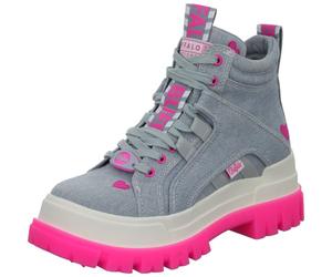 Buffalo ASPHA NIC MID Women's Lace-Up Boots, High Trainers, Blue Textile, Vegan denim, 5 UK