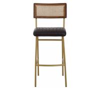 Buffalo Bar Chair - Black - Leather with Gold Metal