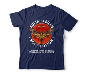 Buffalo Bill’s Body Lotion Unisex T-Shirt - Horror Silence Lambs Hannibal Tee - L Navy