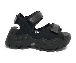 Buffalo Binary 0 Women's Sandal Wedge Black DS24BF07 BN16021961, Black, 6 UK