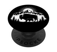 Buffalo Bison Calf Landscape Baby Buffalo PopSockets Adhesive PopGrip
