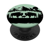 Buffalo Bison Calf Landscape Baby Buffalo PopSockets Adhesive PopGrip