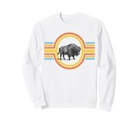 Buffalo - Bison Cute Funny Zoo Animal Retro 70s Sweatshirt