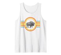 Buffalo - Bison Cute Funny Zoo Animal Retro 70s Tank Top