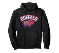 BUFFALO - bison faux patchwork stitch graphic 716 NY city Pullover Hoodie
