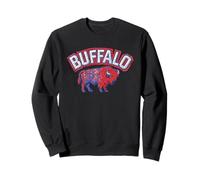 BUFFALO - bison faux patchwork stitch graphic 716 NY city Sweatshirt