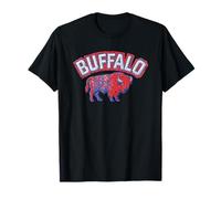 Buffalo - Bison Faux Patchwork Stitch Graphic 716 NY City T-Shirt
