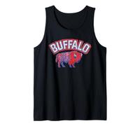 Buffalo - Bison Faux Patchwork Stitch Graphic 716 NY City Tank Top