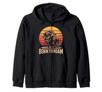Buffalo Bison Sunset Road Trip Zip Hoodie