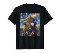 Buffalo Bison Wearing USA Flag Glasses American Art T-Shirt