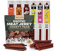 Buffalo Bob's Wild Game Exotic Meat Snacks | Traditional Assortment Sampler | Beef, Alligator, Elk, Venison | Meat Jerky Gift Box | Variety Adventure Snack | Hiking, Camping, Hunting | 6 Exotic Pack