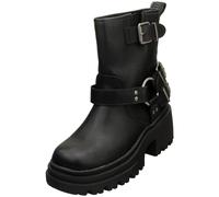 Buffalo Bravr Biker Lo Vegan Womens Ankle Boots in Black - 6 UK