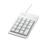 Buffalo BSTKH100WH Wired Numen Keyboard with Tab Key USB Hub, White