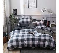 Buffalo Check Bedding Set Teens Modern Black White Plaid Duvet Cover Double Size for Kids Women Men Soft Reversible Geometric Gingham Comforter Cover Farmhouse Nordic Grid Bedroom Decor Bedspread