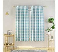 Buffalo Check Curtains 72 inches Long Cotton Basement Sky Blue and White Gingham Plaid Kitchen Window Curtain Panels Living Room Checker Drapes Bedroom Rod Pocket Window Treatment 2 Panels