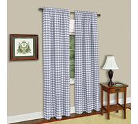 Buffalo Check Panel Window Curtain - 42 Inch Width, 63 Inch Length - Grey & White Plaid - Light Filtering Farmhouse Country Drapes for Bedroom Living & Dining Room by Achim Home Decor