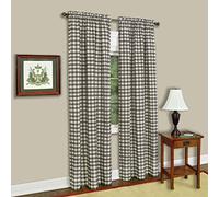 Buffalo Check Panel Window Curtain - 42 Inch Width, 63 Inch Length - Taupe & Ivory Plaid - Light Filtering Farmhouse Country Drapes for Bedroom Living & Dining Room by Achim Home Decor
