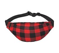 Buffalo Check print Fanny Pack For Men Women Adjustable Belt Bag Casual Waist Pack For Travel Hiking Running Cycling, Black, One Size