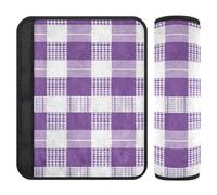 Buffalo Check Purple 2 pcs Seatbelt Covers Cute More Comfort Driving for Airplane funda para cinturón de carro